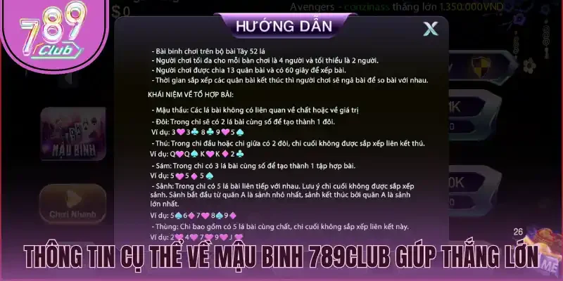 Thông tin cụ thể về mậu binh 789Club giúp thắng lớn